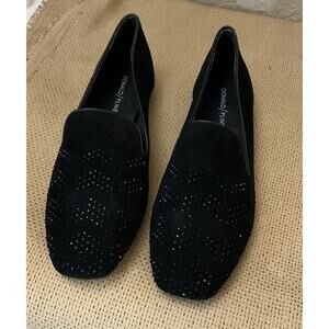Donald Pliner Loafer Flats- Black Suede-7- Brand New In Box